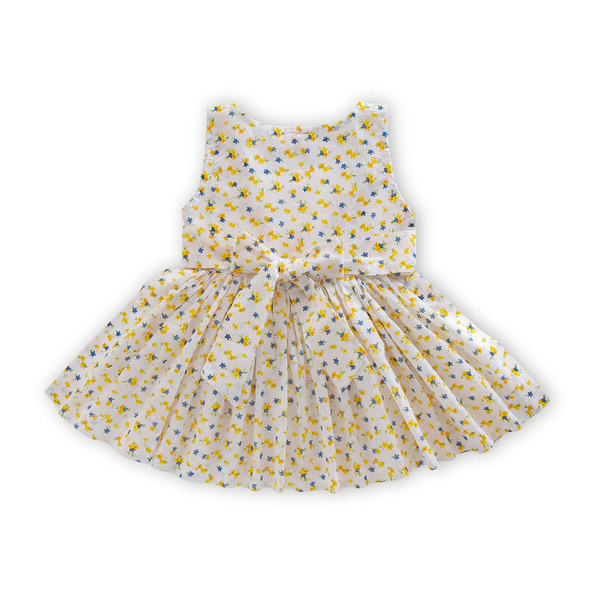 Sleeveless girls floral print overdress