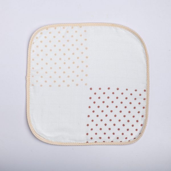 Piping edge gauze baby wipes with dot print