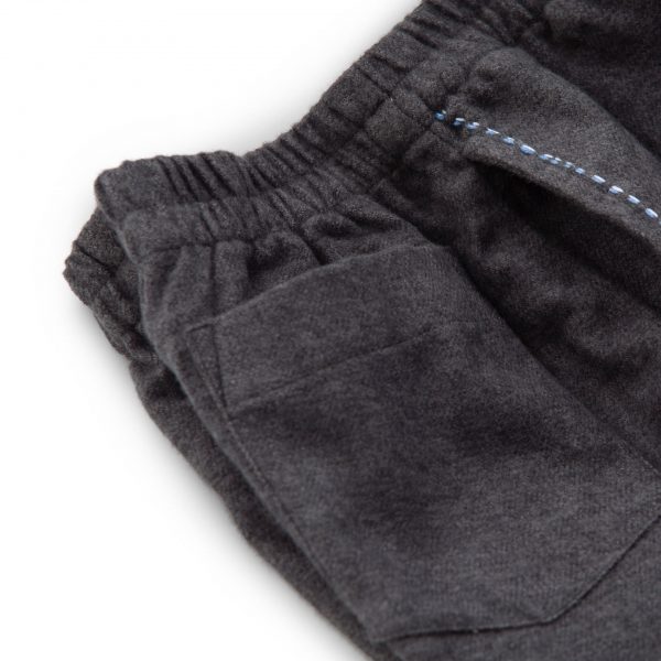 Back pocket of elasticated boys shorts with kantha work trims
