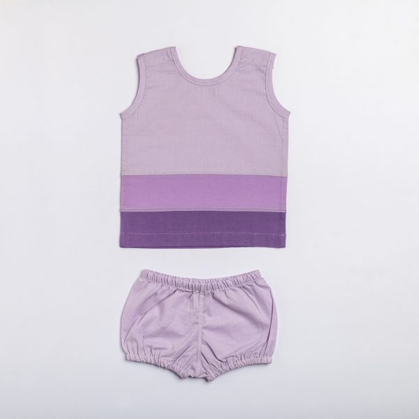 Sleevelss infant vest jabla in lavender with matched bloomers
