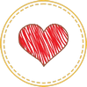 Image of animated artwork of a red heart in a circle